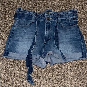 Blue Spice Tie-Front Jean Shorts